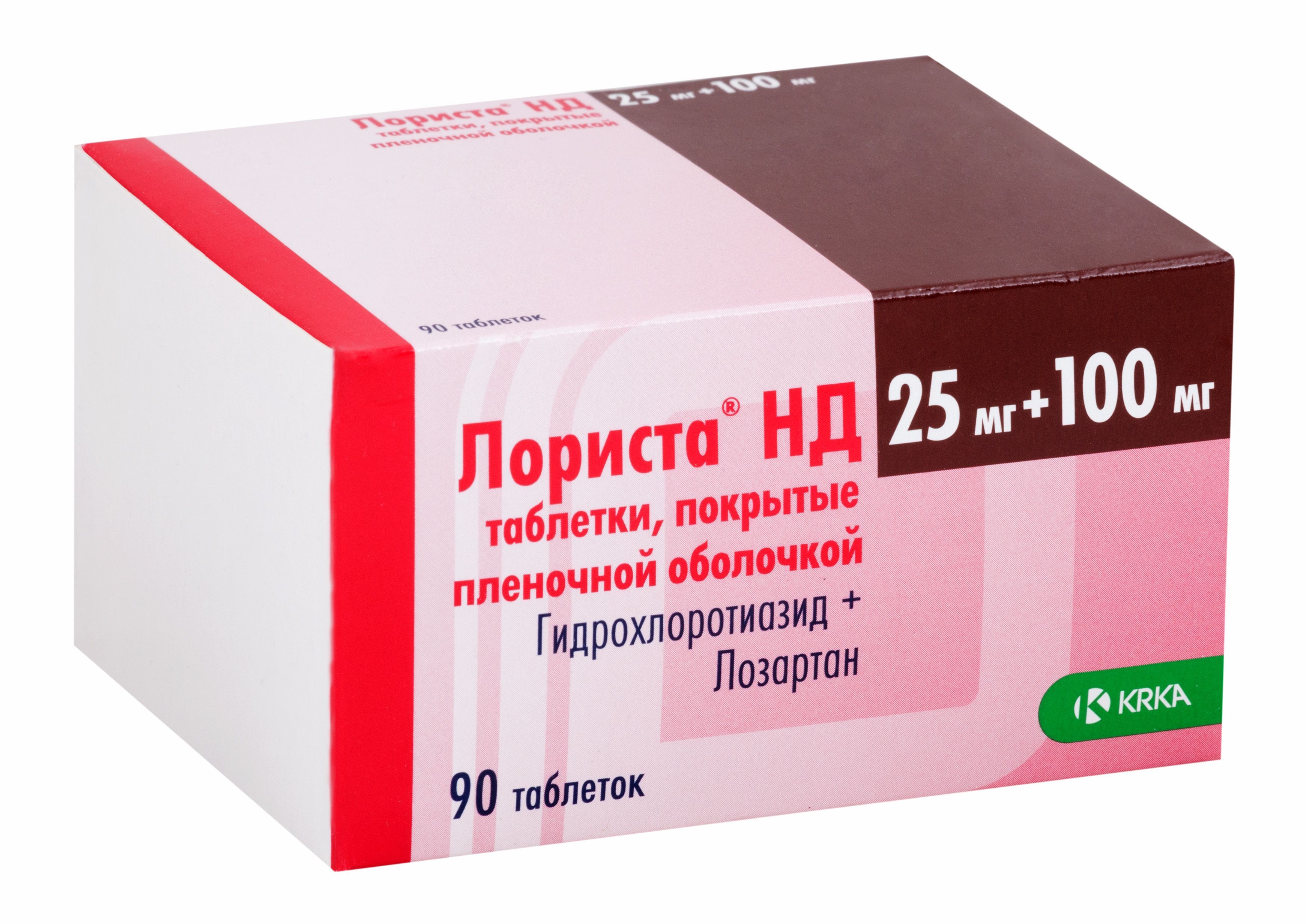 Изображение товара Лориста НД таблетки п/о плен. 100мг+25мг 90шт