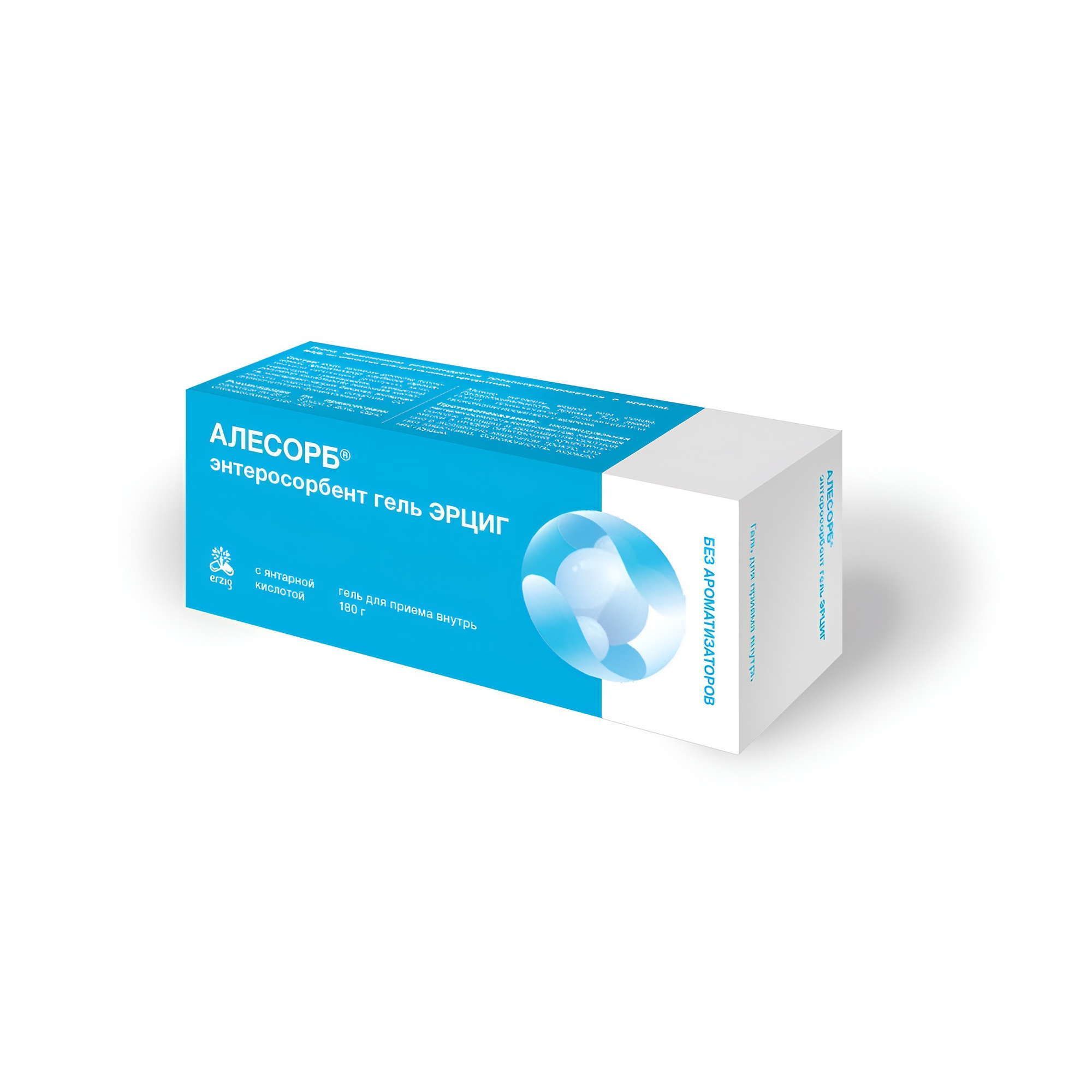 Изображение товара Алесорб Энтеросорбент Эрциг без ароматизатора гель для приема внутрь туба 180г