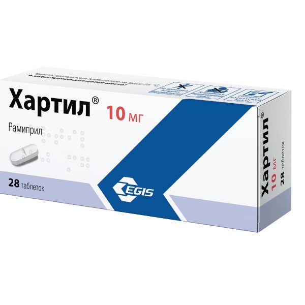 Изображение товара Хартил таблетки 10мг 28 шт. Ингибитор АПФ для лечения гипертензии