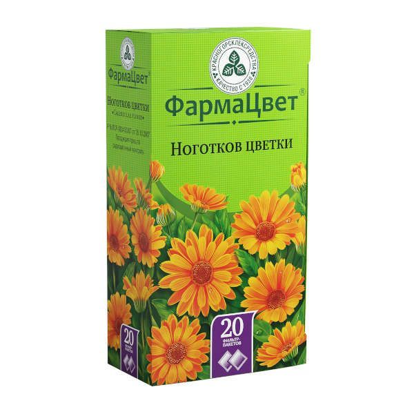 Изображение товара Ноготков цветки (календула) 1,5г фильтр-пак. 20шт