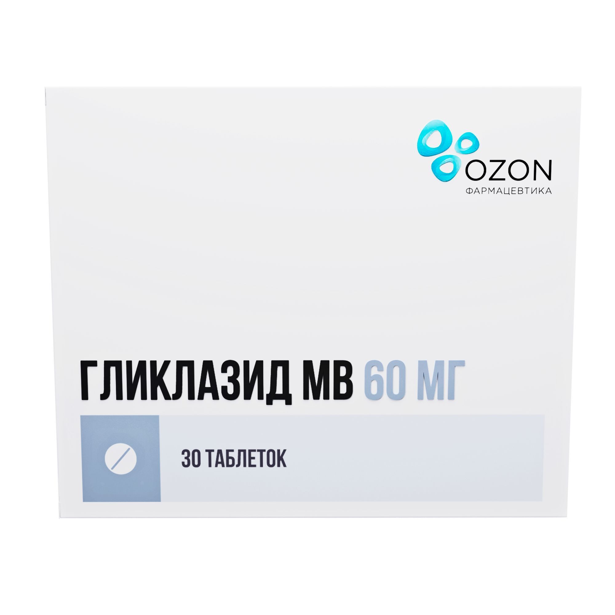Изображение товара Гликлазид МВ таблетки 60 мг 30 шт для лечения диабета 2 типа