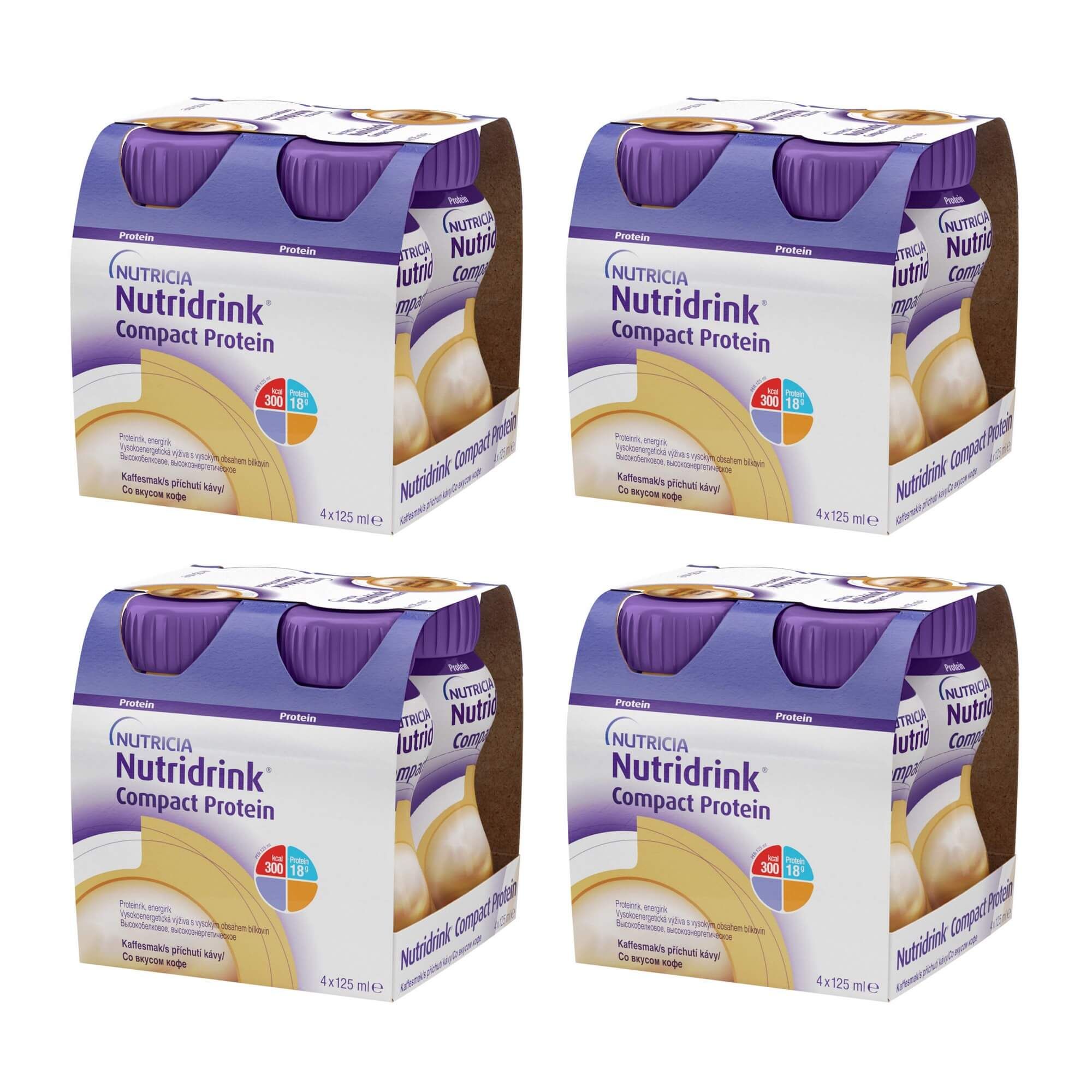 Изображение товара 4Х Питание лечебное диетическое высокобелковое со вкусом кофе Компакт Протеин Nutridrink/Нутридринк 125мл 4шт