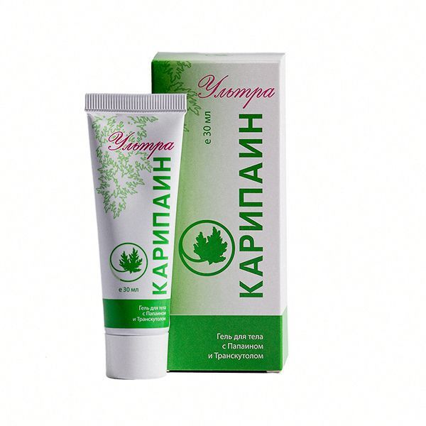 Изображение товара Карипаин Ультра оздоравливающий гель для тела с Папаином и Транскутолом 30 мл