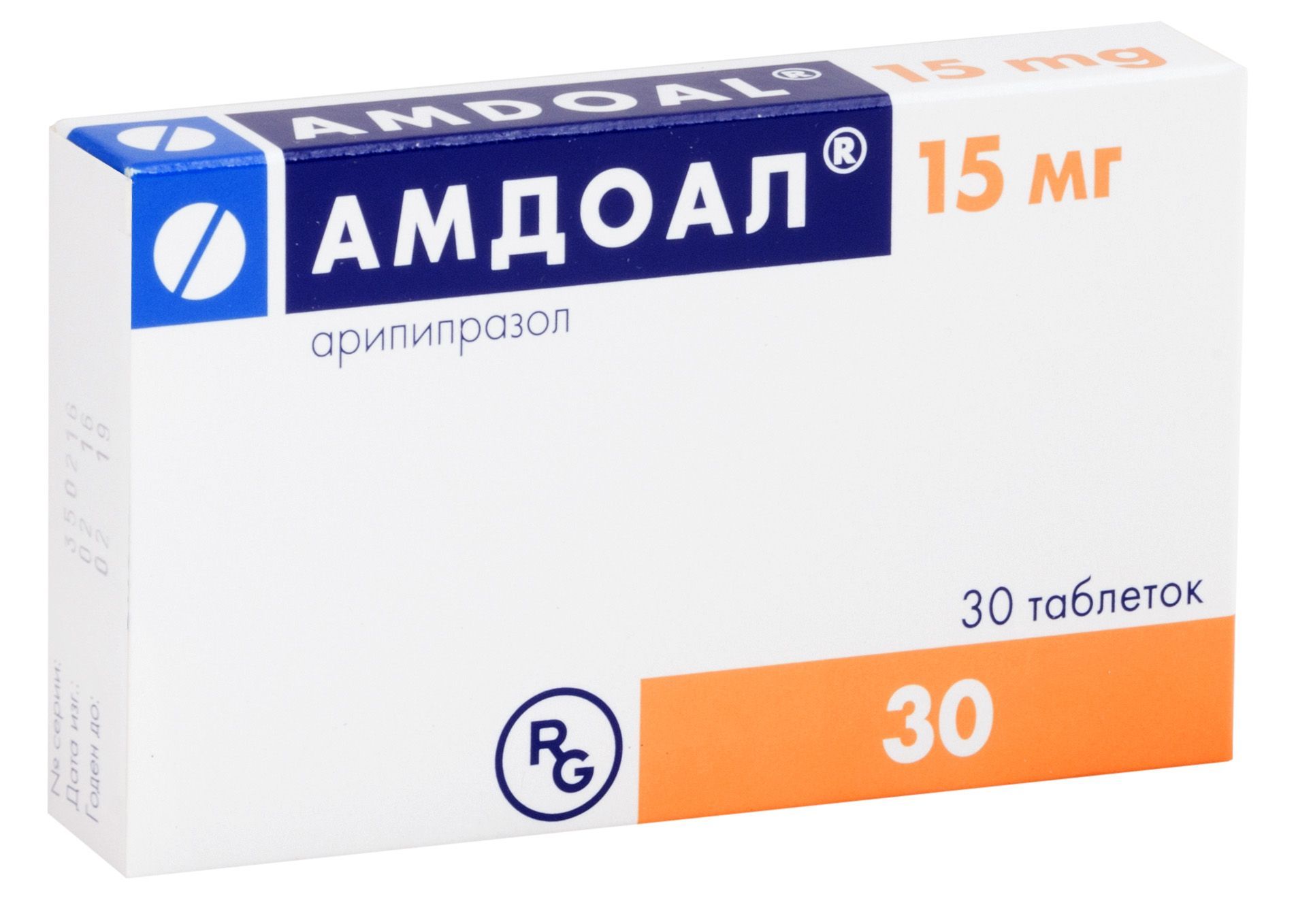 Изображение товара Амдоал таблетки 15 мг для лечения шизофрении и биполярных расстройств 30 шт