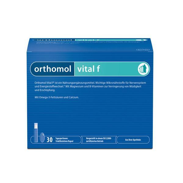 Изображение товара Мультивитаминный комплекс Orthomol Витал Ф для женщин 20мл+капсулы 800мг 30шт