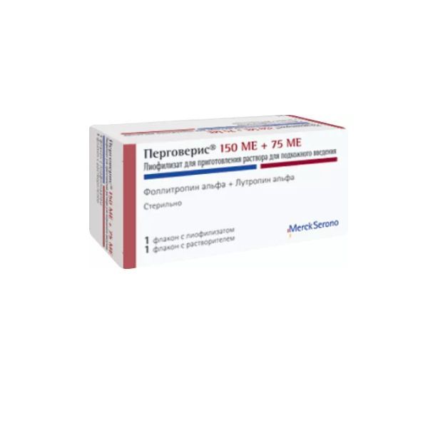 Изображение товара Перговерис лиофилизат для подкожного введения 150МЕ+75МЕ для стимуляции репродуктивной функции
