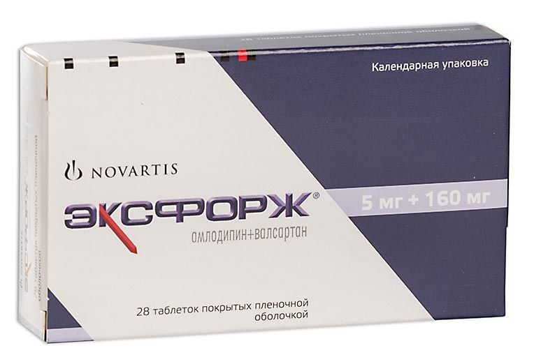 Изображение товара Эксфорж таблетки 5мг+160мг 28шт - антигипертензивный препарат