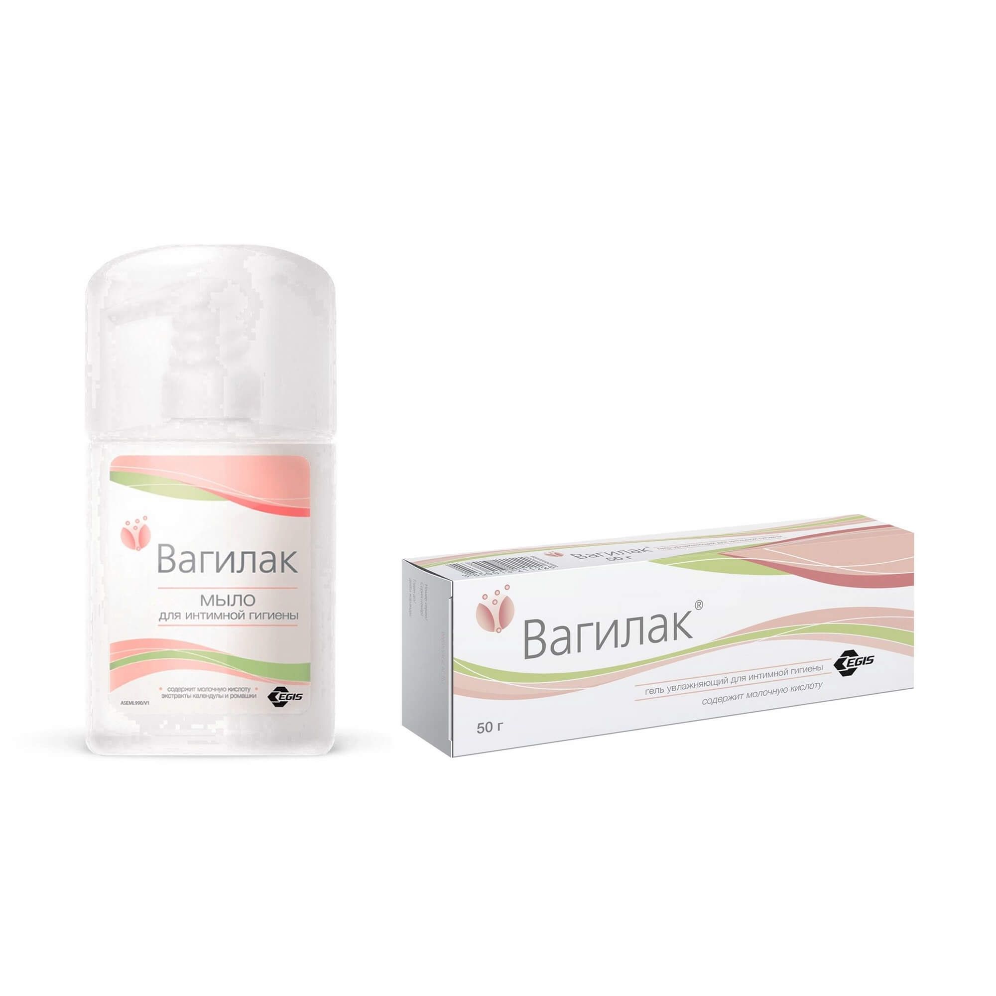 Изображение товара 1X Мыло жидкое для интимной гигиены Вагилак 250мл + 1X Гель для интимной гигиены увлажняющий Вагилак 50г