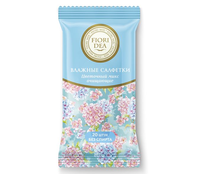 Изображение товара Влажные салфетки очищающие Fiori Dea с цветочным ароматом 20шт Изображение товара Влажные салфетки очищающие Fiori Dea с цветочным ароматом 20шт