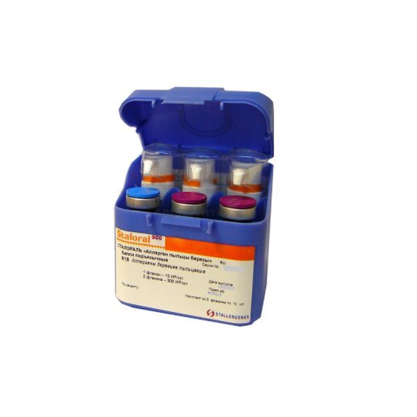 Изображение товара Сталораль аллерген пыльцы березы капли подъязычные фл. 10ИР/мл 10мл+300ИР/мл 10мл 2шт