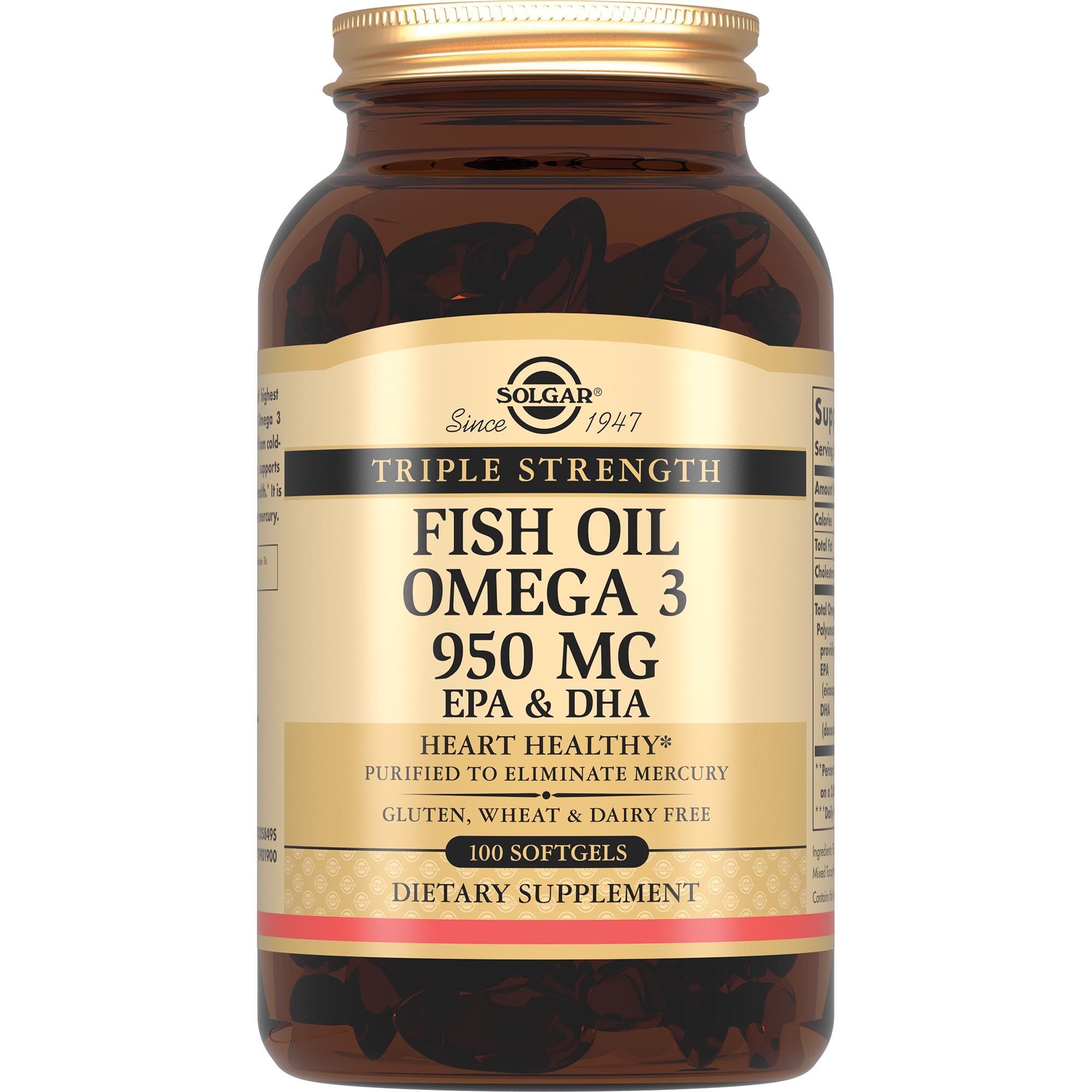 Изображение товара Омега-3 тройная ЭПК и ДГК Solgar 950 мг 100 капсул
