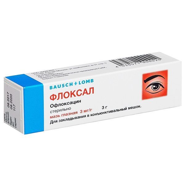 Изображение товара Глазная мазь Флоксал 0,3% 3 г для лечение глазных инфекций