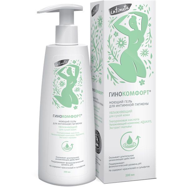 Изображение товара Гель для интимной гигиены моющий увлажняющий Гинокомфорт 200мл