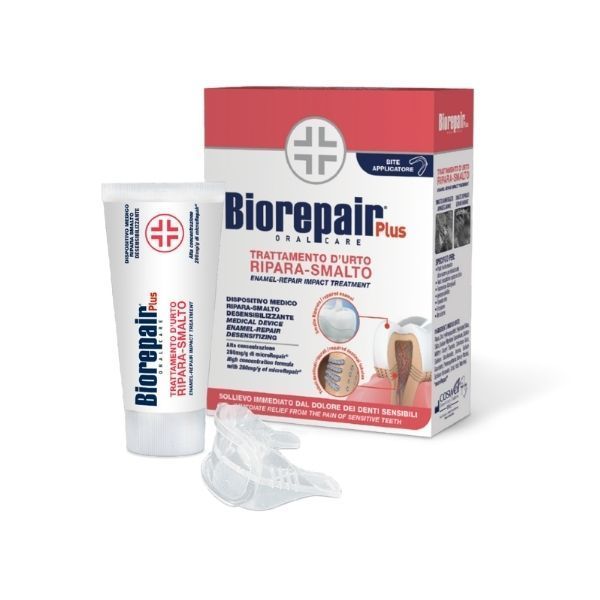 Изображение товара Набор Plus Biorepair/Биорепэйр: Паста зубная для снижения чувствительности и восстановления эмали зубов 50мл+Капа силиконовая
