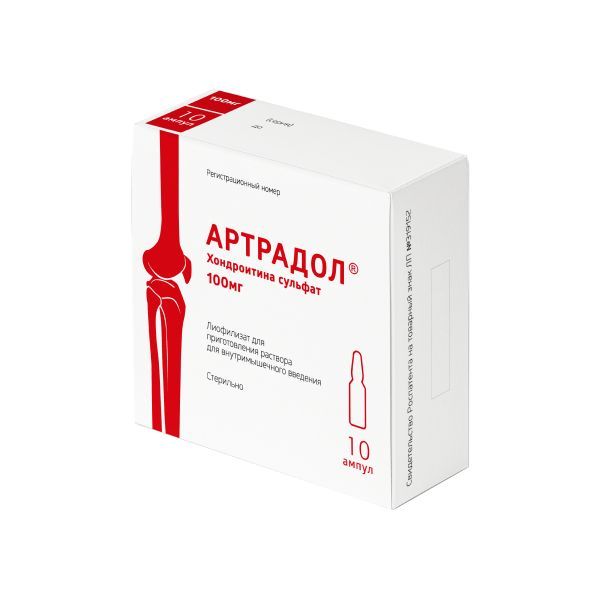 Изображение товара Артрадол лиофилизат для приг. раствора для в/м введ. 100мг 10шт