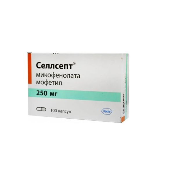 Изображение товара Селлсепт капсулы 250 мг 100 шт иммунодепрессант для трансплантации