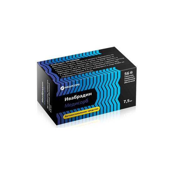 Изображение товара Ивабрадин Медисорб таблетки п/о плен. 7,5мг 56шт