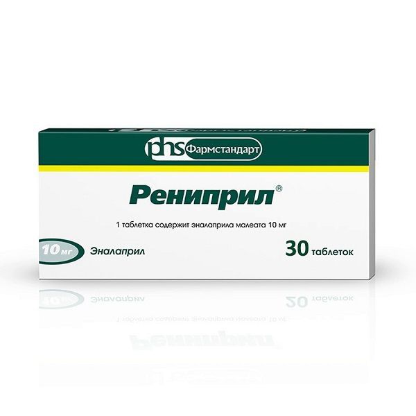 Изображение товара Рениприл 10 мг таблетки 30 шт для лечения гипертензии и сердечной недостаточности