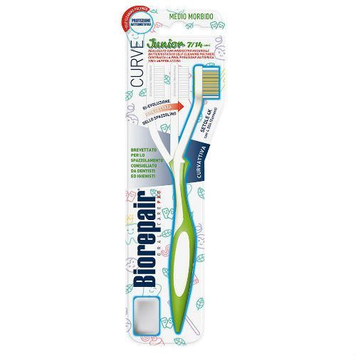 Изображение товара Щетка зубная средней жесткости изогнутая детская с 12 лет Junior Curve Biorepair/Биорепэйр