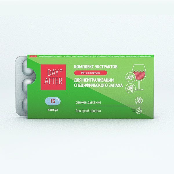 Изображение товара Дэй Афтер комплекс экстрактов мята и петрушка Будь Здоров! капсулы 15шт