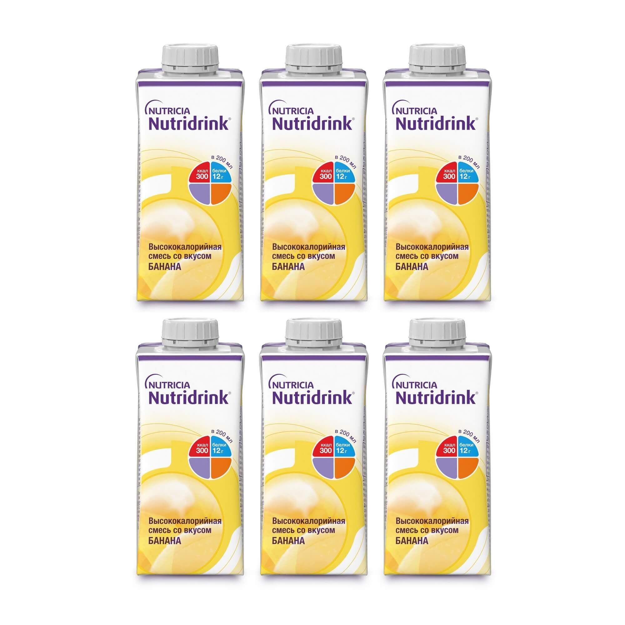 Изображение товара Nutridrink 6Х Питание лечебное диетическое высококалорийное банан 200мл