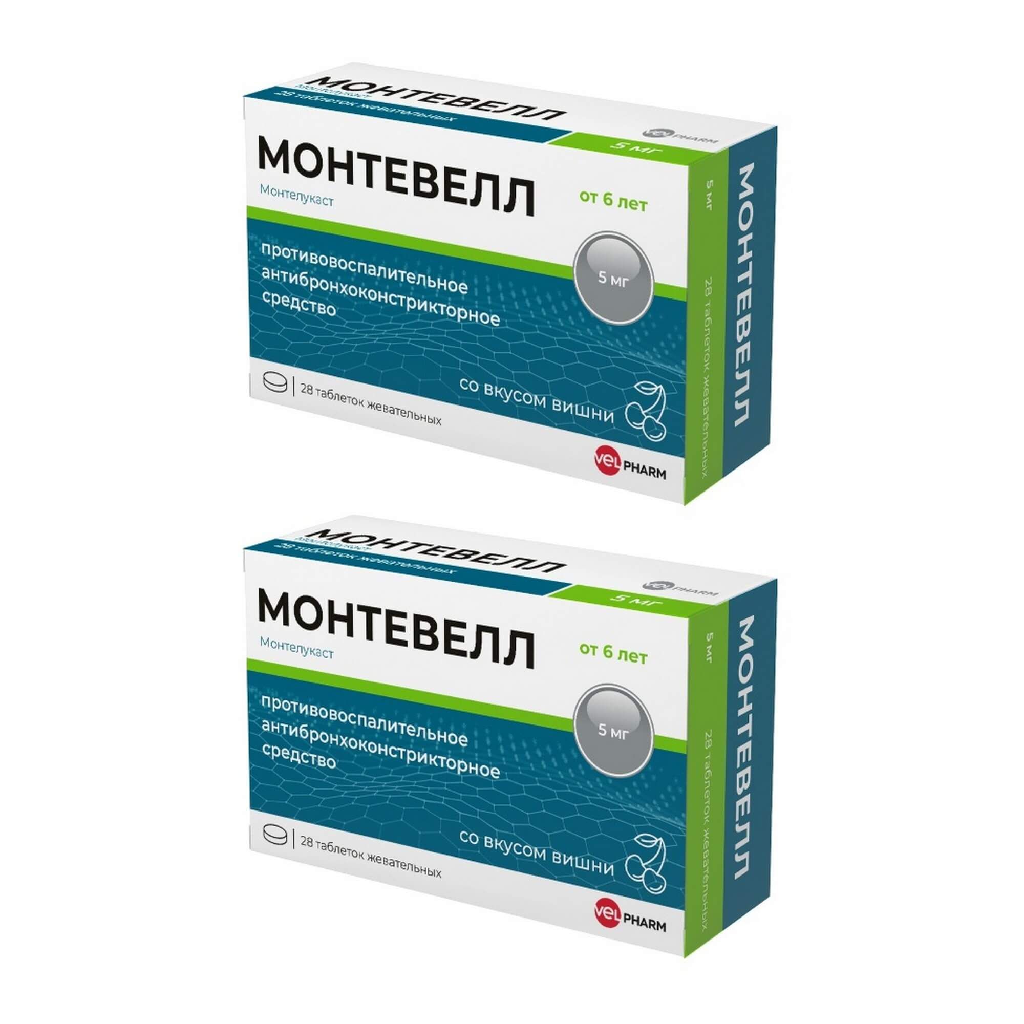 Изображение товара Монтевелл 5мг жевательные таблетки 28 шт для контроля астмы и аллергии