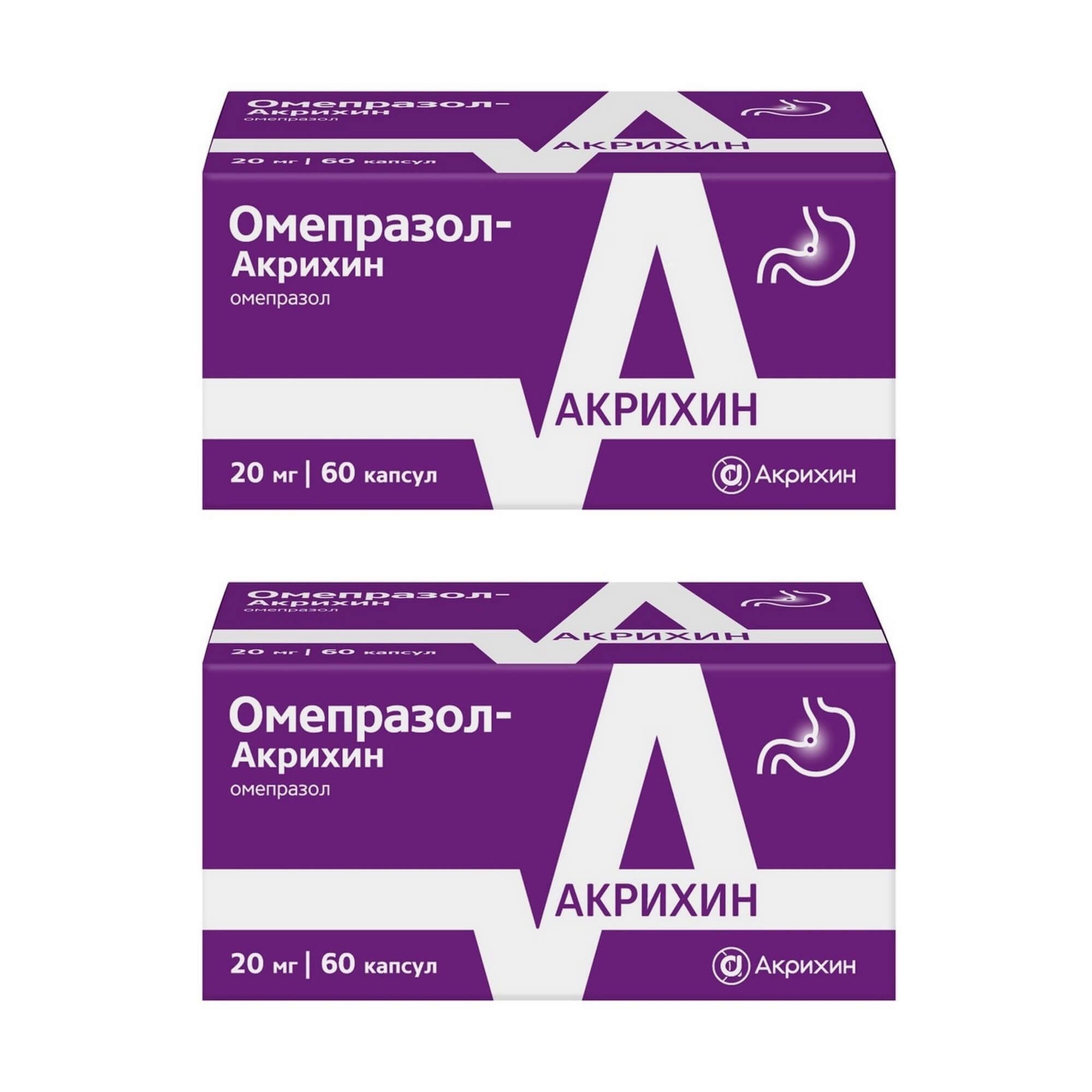 Изображение товара Омепразол-Акрихин капсулы кишечнорастворимые 20 мг 60 шт