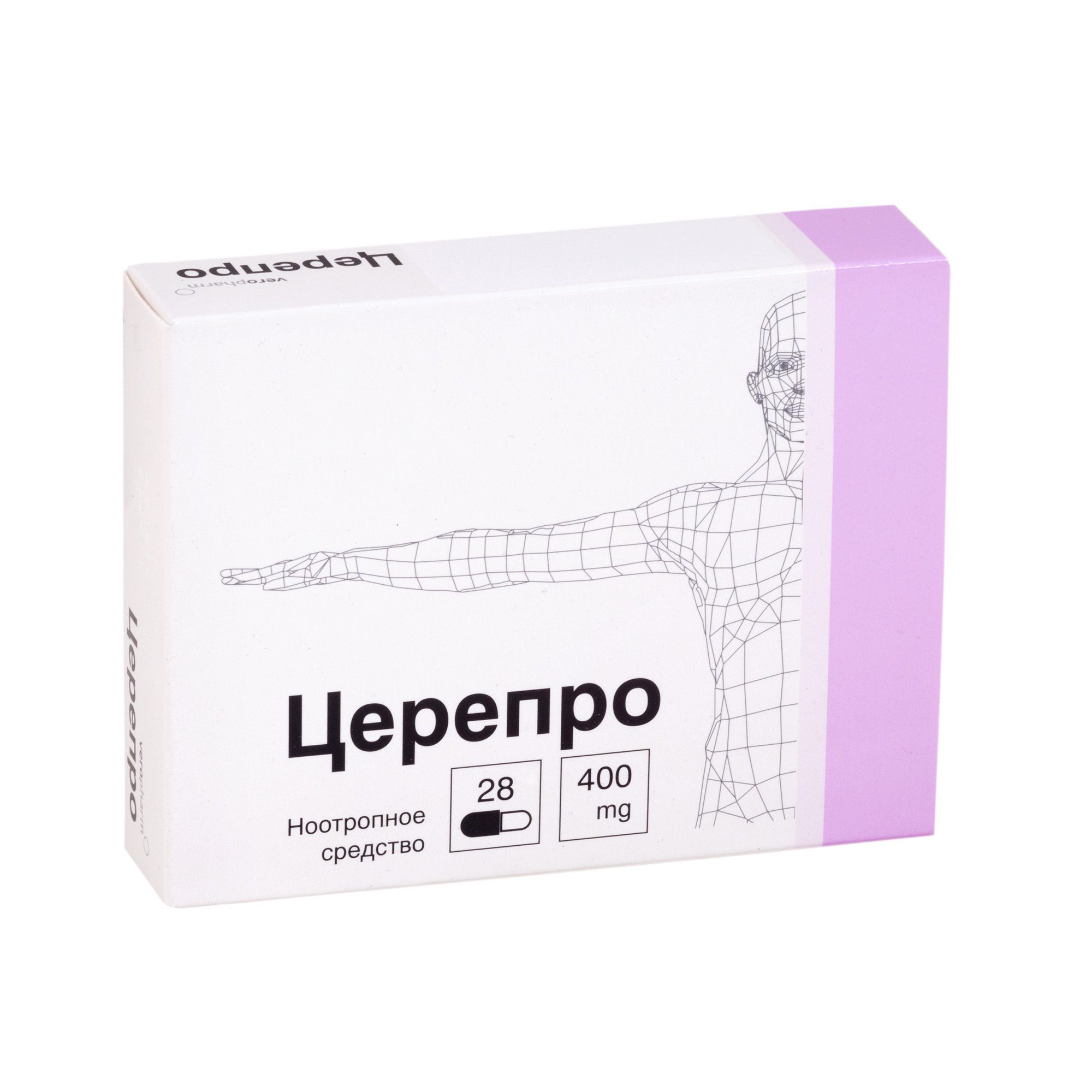 Изображение товара Церепро капсулы 400мг 28 шт - ноотропное средство для восстановления мозга