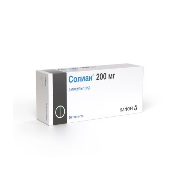 Изображение товара Солиан таблетки 200мг No30 - оригинальный антипсихотик для лечения шизофрении