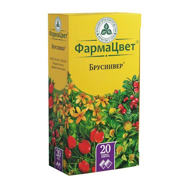 Изображение товара Бруснивер ФармаЦвет фильтр-пак лекарственный сбор для мочевыводящей системы 20 шт