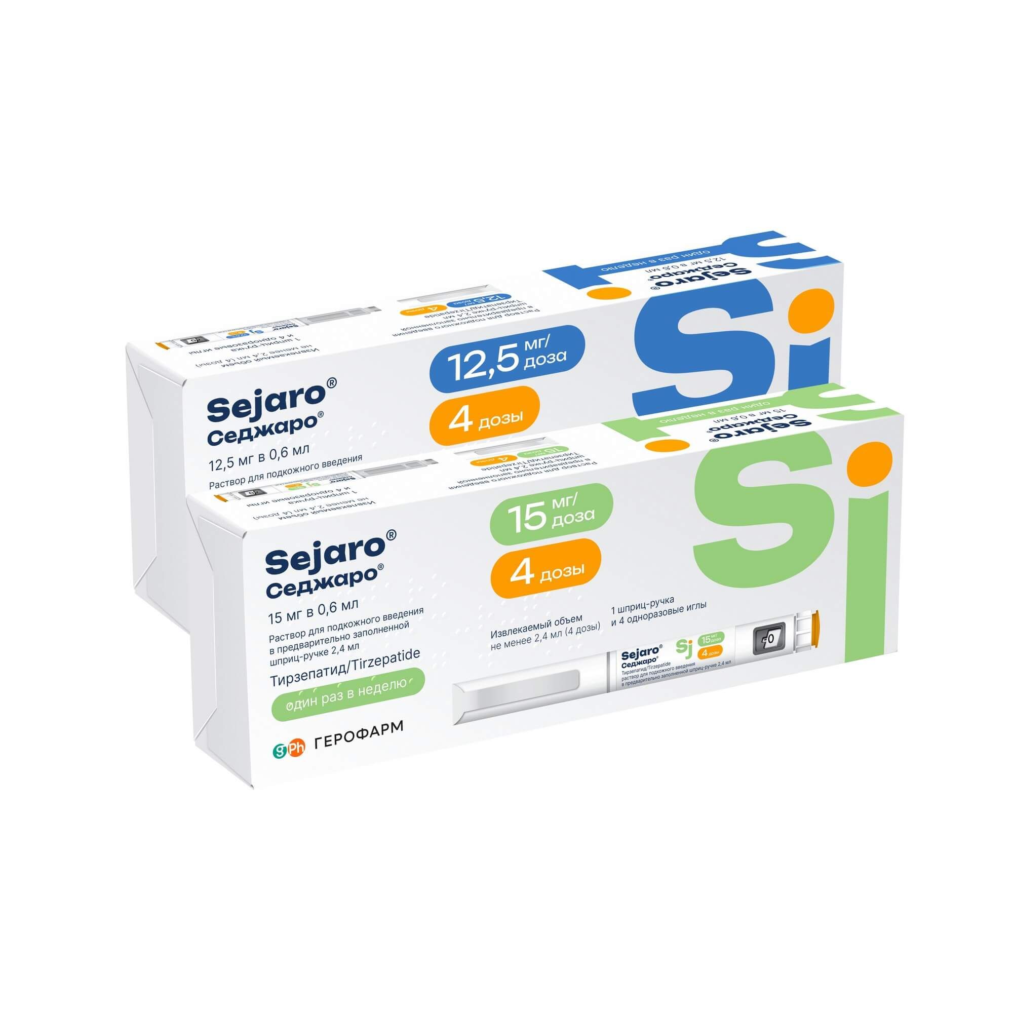Изображение товара 1X Седжаро раствор для подкожного введения в шприц-ручке 15 мг/доза 2,4 мл с комплектом игл