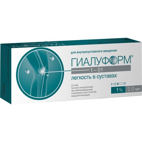 Изображение товара Гиалуформ-1-01 гель для в/суст введ. шприц 1% 2мл