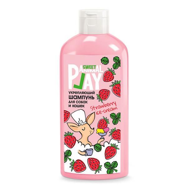 Изображение товара Шампунь для собак и кошек укрепляющий клубничное мороженное Animal Play Sweet 300мл