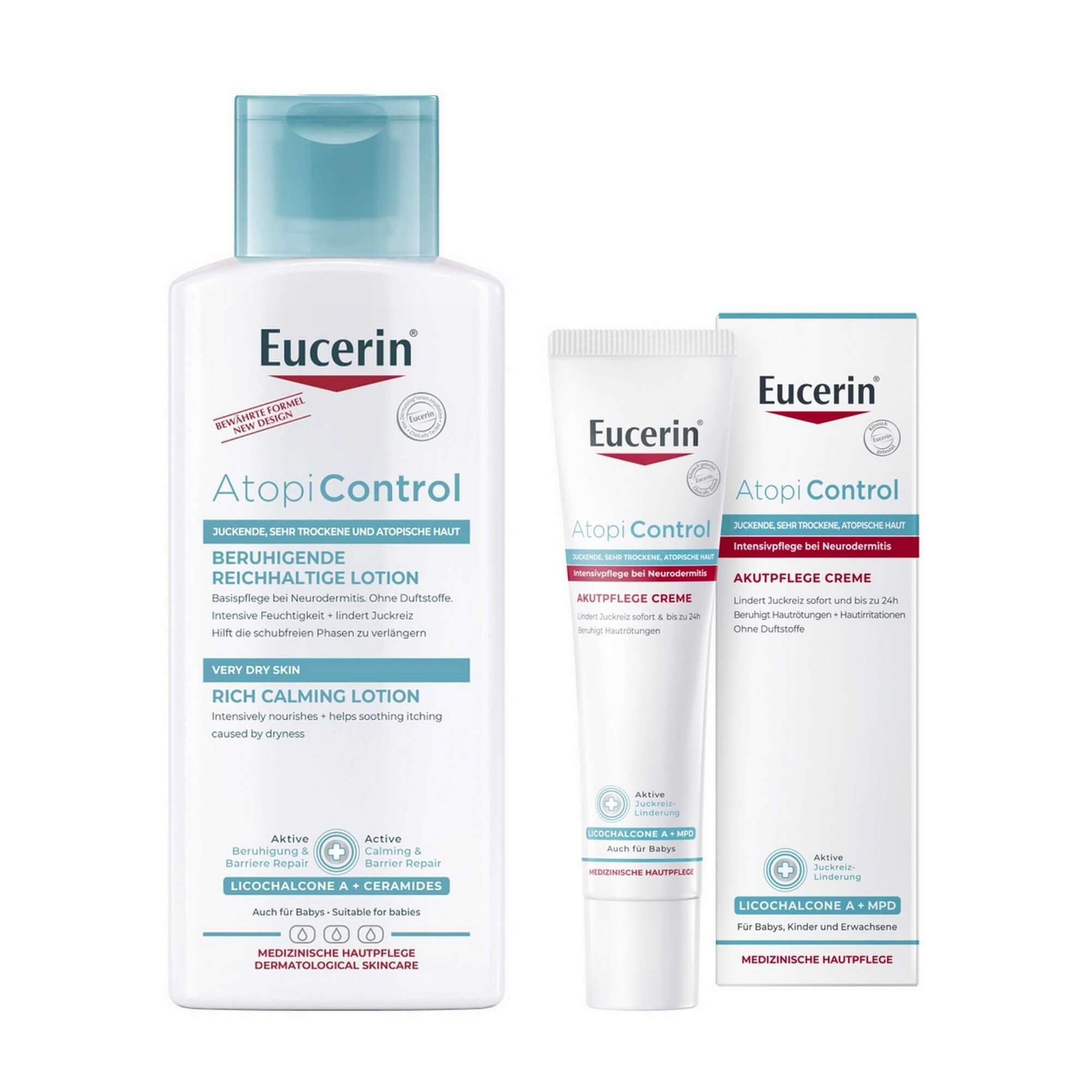 Изображение товара 1X Лосьон для тела взрослых, детей и младенцев Atopi Control Eucerin/Эуцерин 250мл + 1X Крем для взрослых, детей и младенцев успокаивающий Atopi Control Eucerin/Эуцерин 40мл