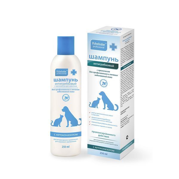 Изображение товара Антигрибковый шампунь для животных с прополисом 250 мл Пчелодар