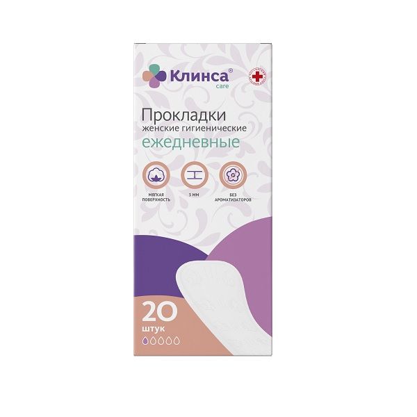 Изображение товара Ежедневные гигиенические прокладки Клинса 20 штук для женщин