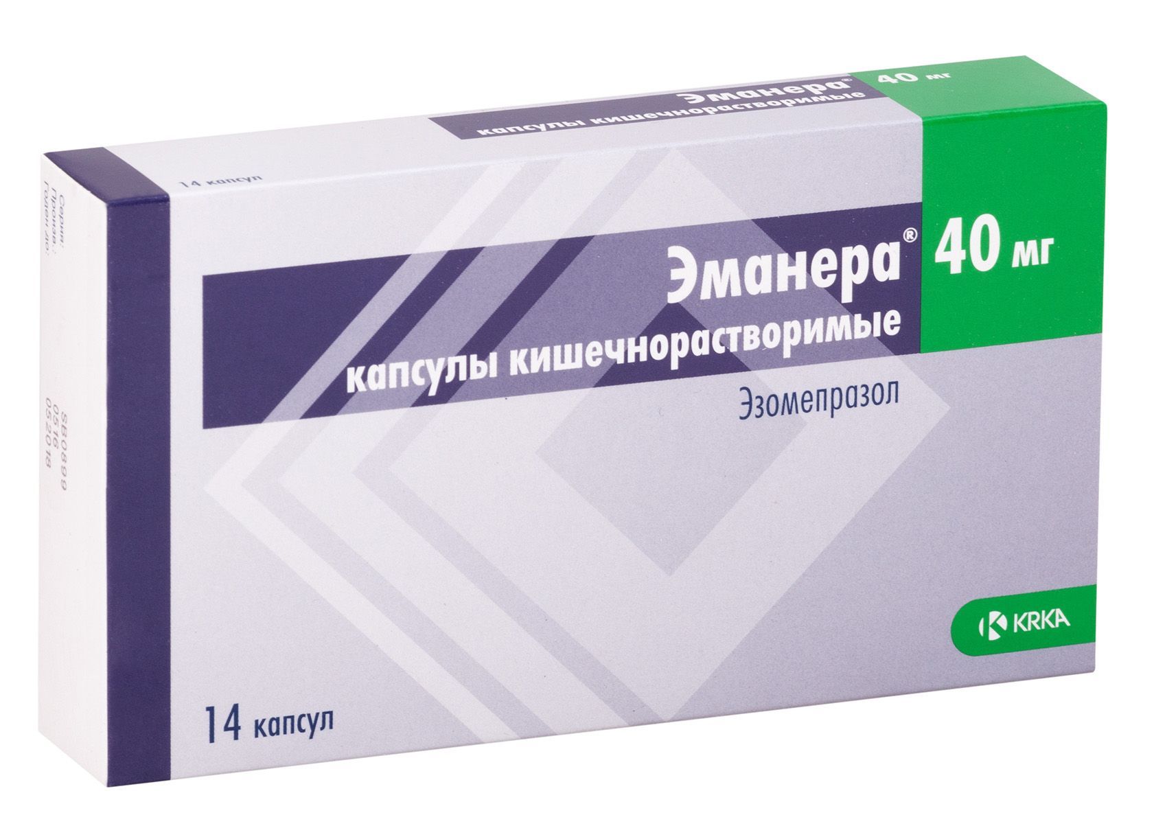 Изображение товара Эманера капсулы 40 мг для лечения заболеваний желудка, 14 шт