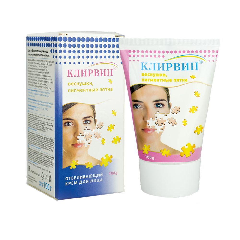 Изображение товара Клирвин крем для лица отбеливающий от веснушек и пигментных пятен туба 100г
