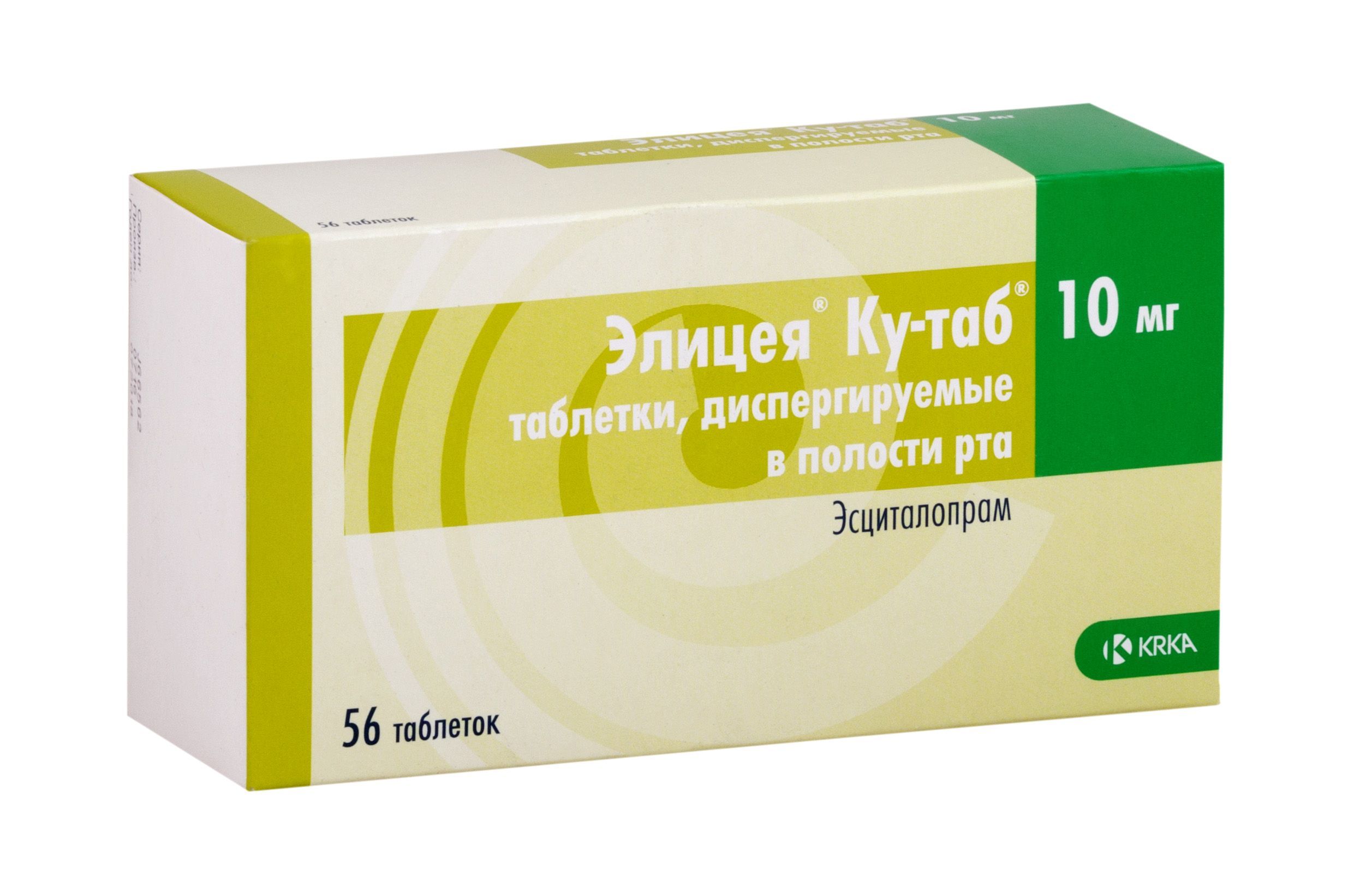 Изображение товара Элицея Ку-таб 10мг таблетки диспергируемые для терапии депрессии тревоги