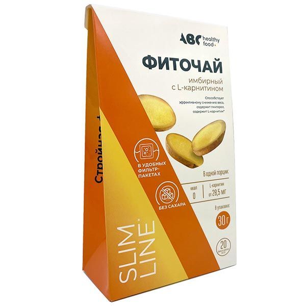 Изображение товара Чай имбирный с L-карнитином Стройная фигура ABC Healthy Food фильтр-пакеты 20шт