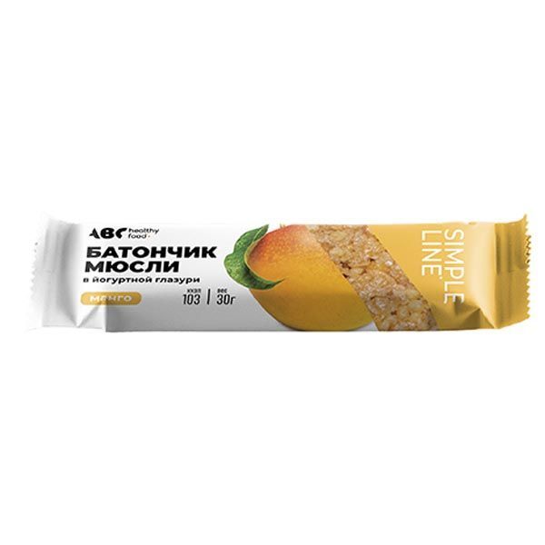 Изображение товара Батончик мюсли манго в йогуртовой глазури ABC Healthy Food 30г
