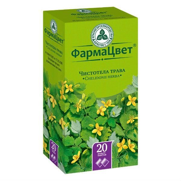 Изображение товара Чистотела трава фильтр-пакеты 1,5г 20шт лечебное средство для кожи