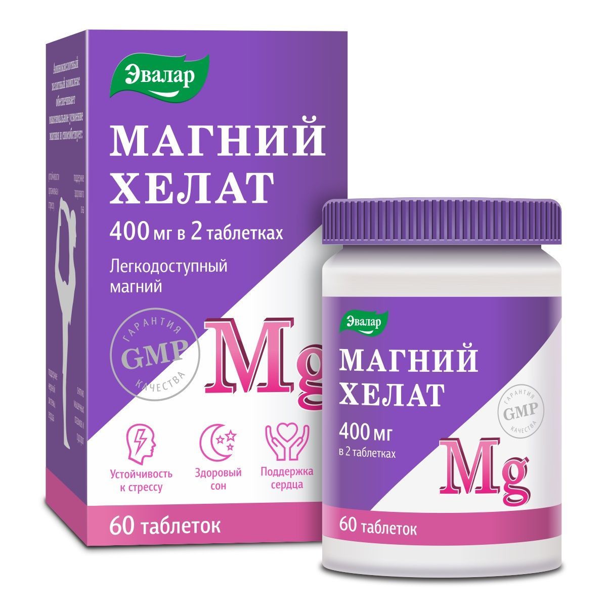 Изображение товара Магний хелат Эвалар таблетки 1400мг 60шт