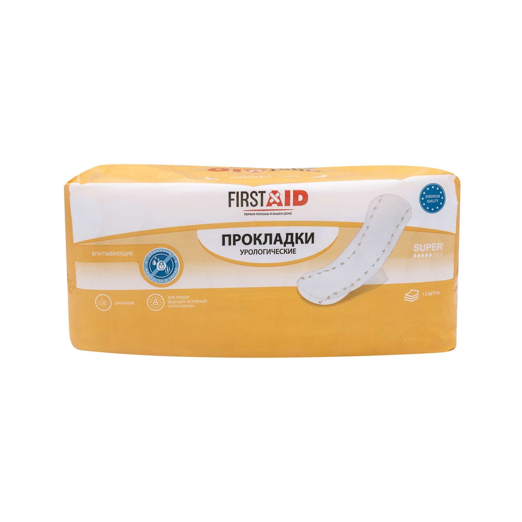 Изображение товара Урологические прокладки Super First Aid для легкого недержания, 12 шт Изображение товара Урологические прокладки Super First Aid для легкого недержания, 12 шт