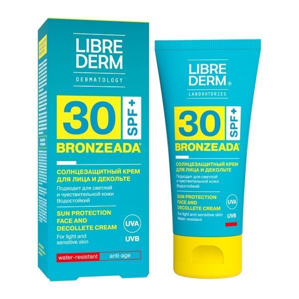Изображение товара Крем солнцезащитный Librederm Bronzeada SPF30 для лица и декольте 50 мл