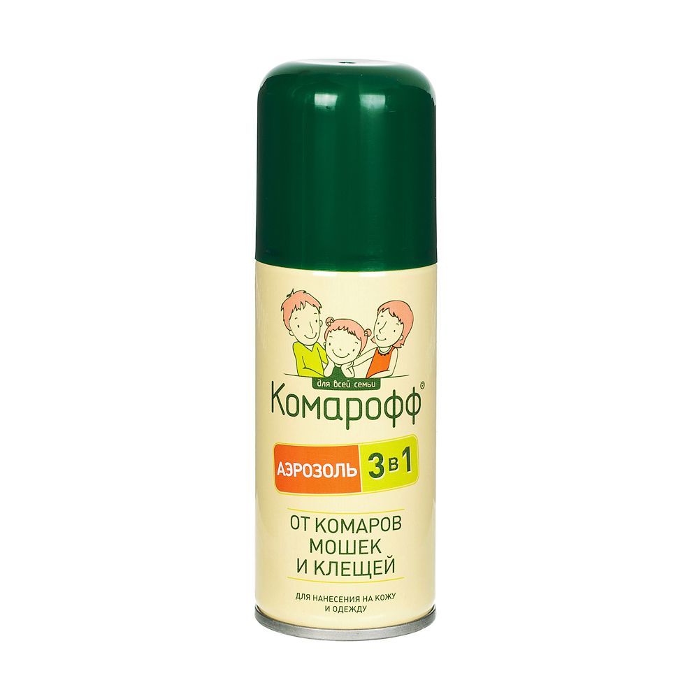 Изображение товара Аэрозоль от комаров, клещей и мошек 3 в 1 Комарофф 100мл