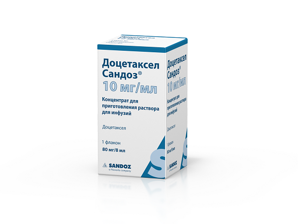 Изображение товара Доцетаксел Сандоз концентрат для приг. раствора для инфузий 10мг/мл 8мл