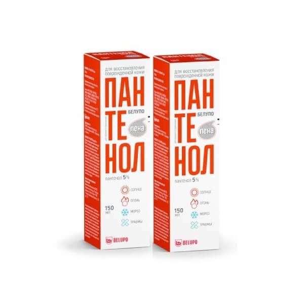 Изображение товара Пена 2Х Пантенол Белупо 5% 150 мл для ухода за кожей