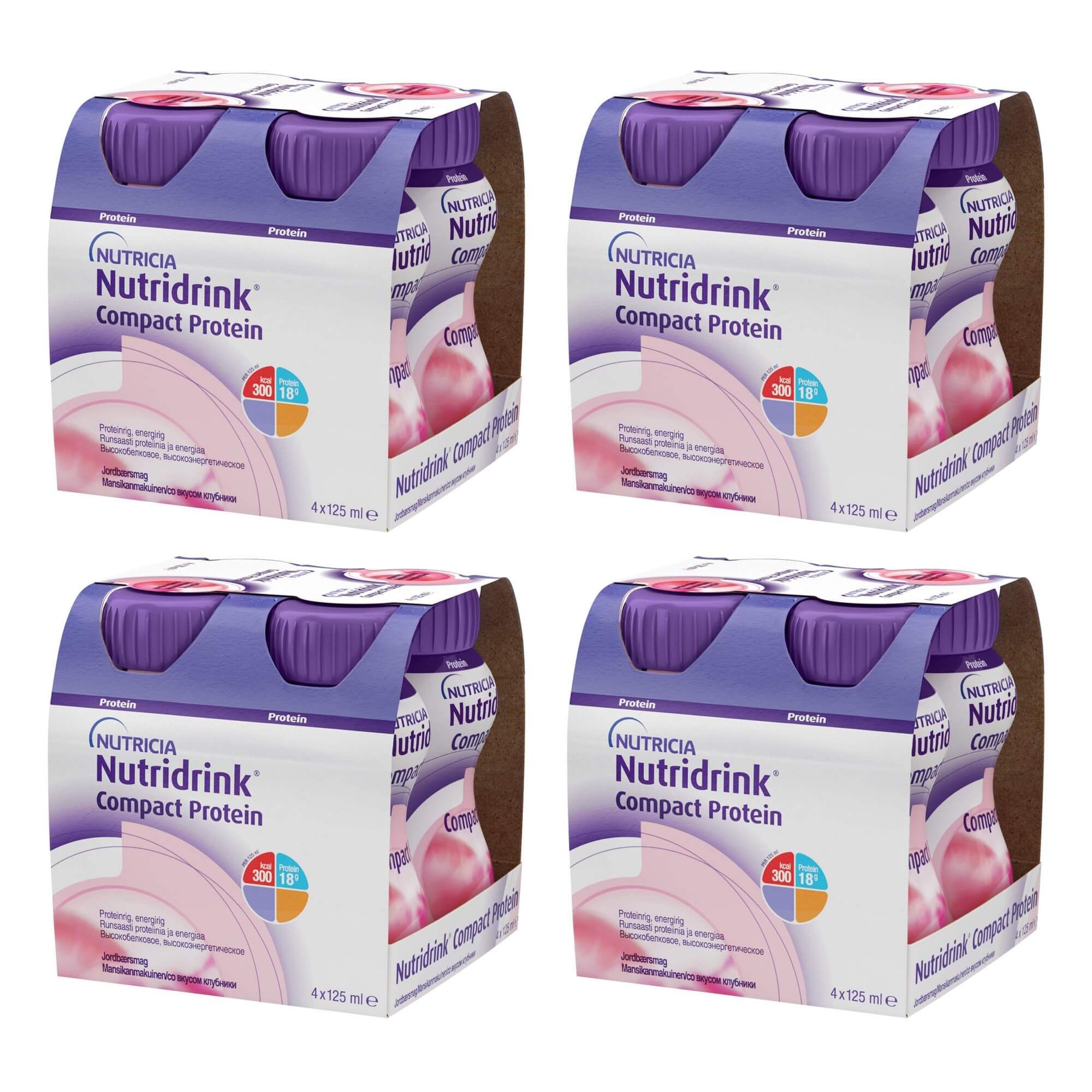Изображение товара 4Х Питание лечебное диетическое высокобелковое со вкусом клубники Компакт Протеин Nutridrink/Нутридринк 125мл 4шт Изображение товара 4Х Питание лечебное диетическое высокобелковое со вкусом клубники Компакт Протеин Nutridrink/Нутридринк 125мл 4шт