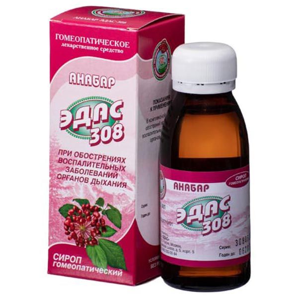 Изображение товара Эдас-308 Анабар сироп гомеопатический 100 мл для лечения дыхательных путей